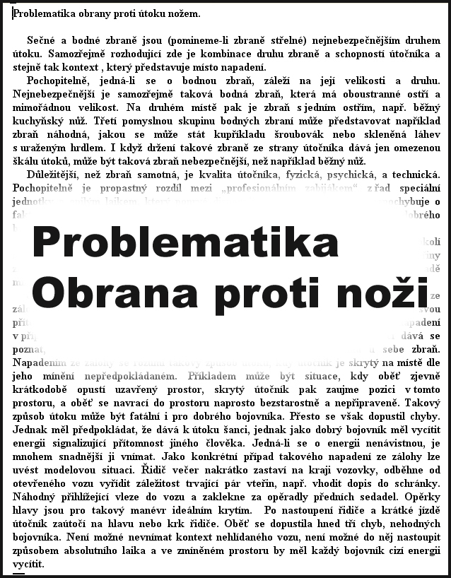 Problematika utoku nozem